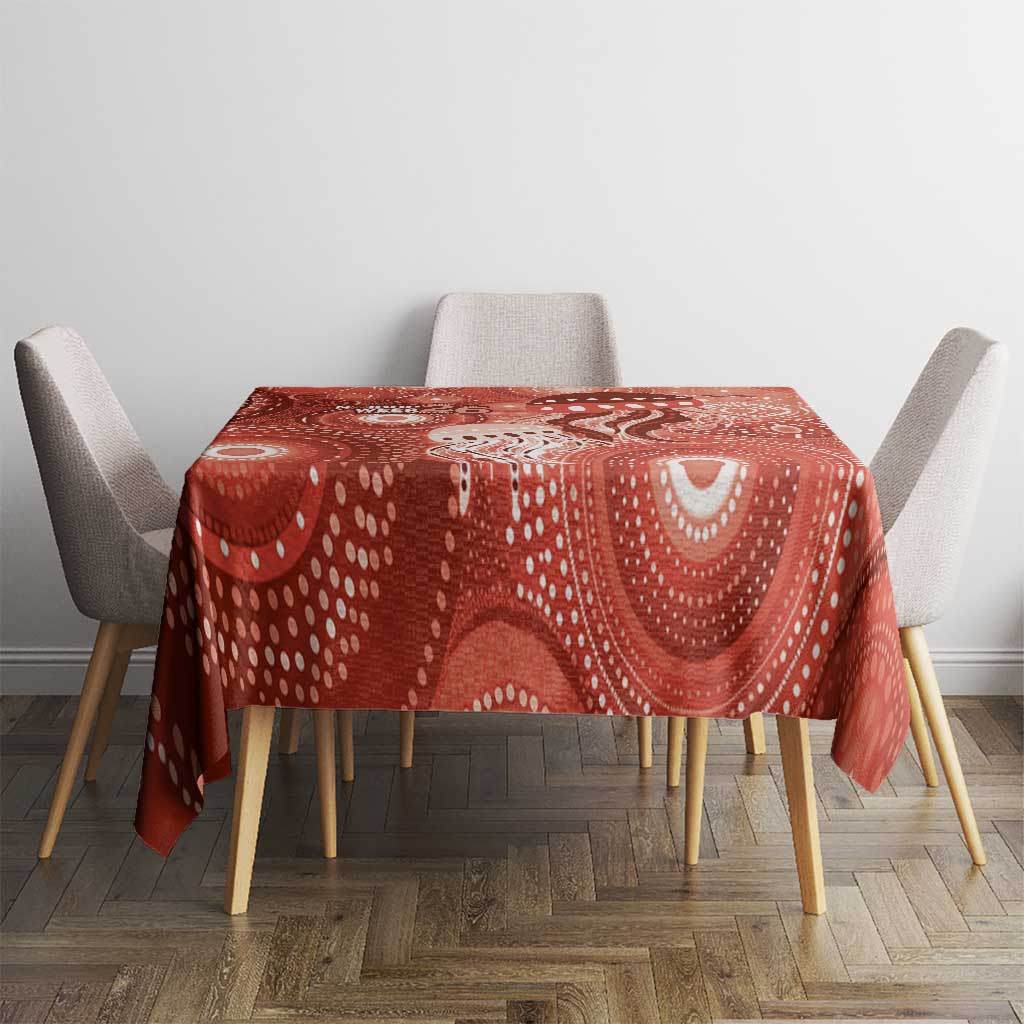 NAIDOC Deadly 50 Years Tablecloth Jellyfish Aboriginal Culture Inspired Red