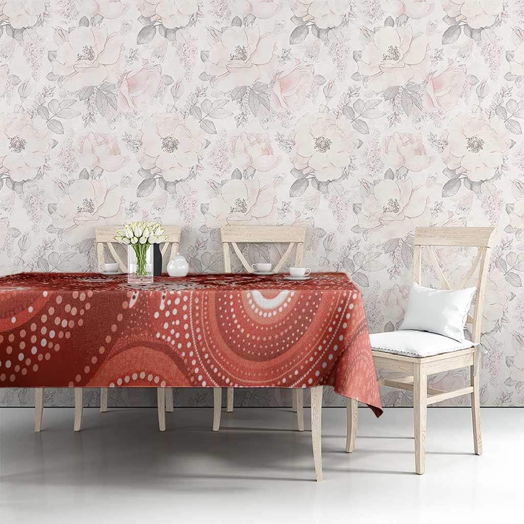 NAIDOC Deadly 50 Years Tablecloth Jellyfish Aboriginal Culture Inspired Red