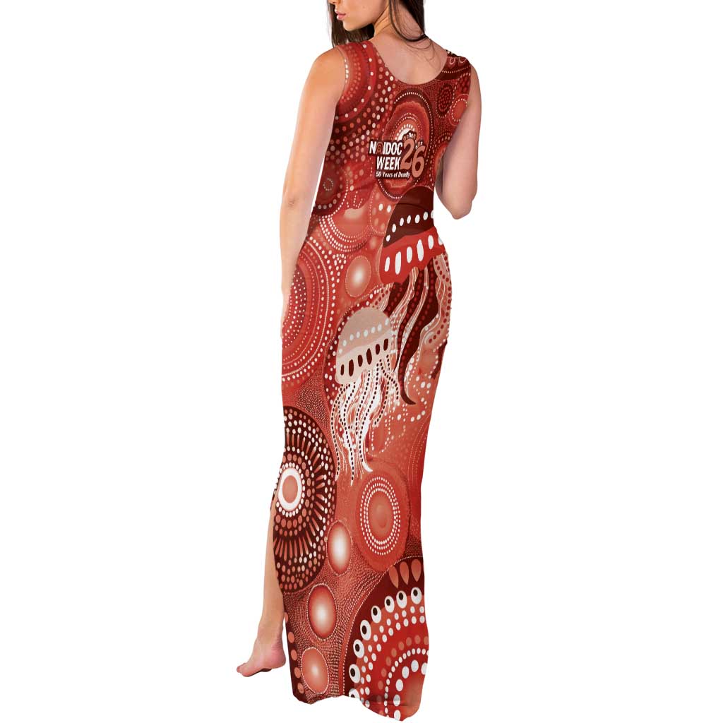 NAIDOC Deadly 50 Years Tank Maxi Dress Jellyfish Aboriginal Culture Inspired Red