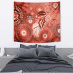 NAIDOC Deadly 50 Years Tapestry Jellyfish Aboriginal Culture Inspired Red