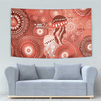 NAIDOC Deadly 50 Years Tapestry Jellyfish Aboriginal Culture Inspired Red