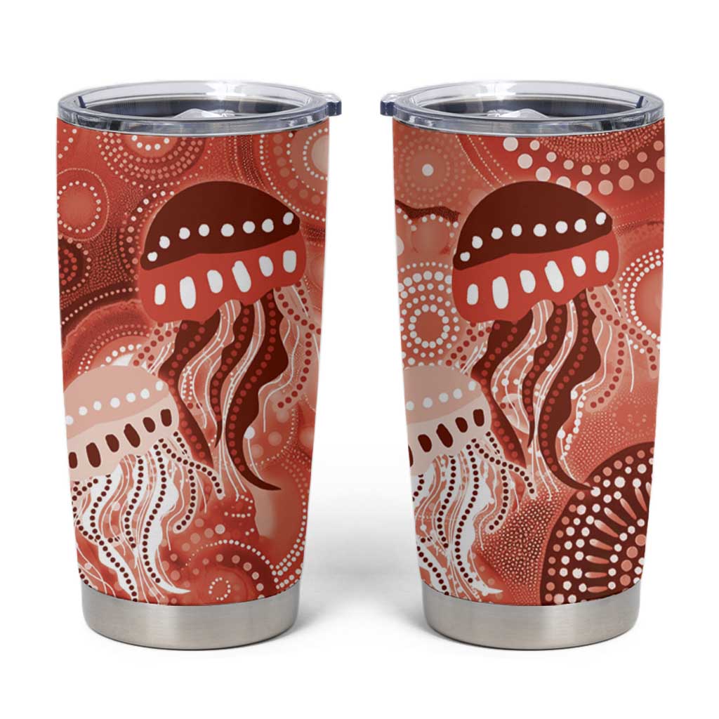 NAIDOC Deadly 50 Years Tumbler Cup Jellyfish Aboriginal Culture Inspired Red