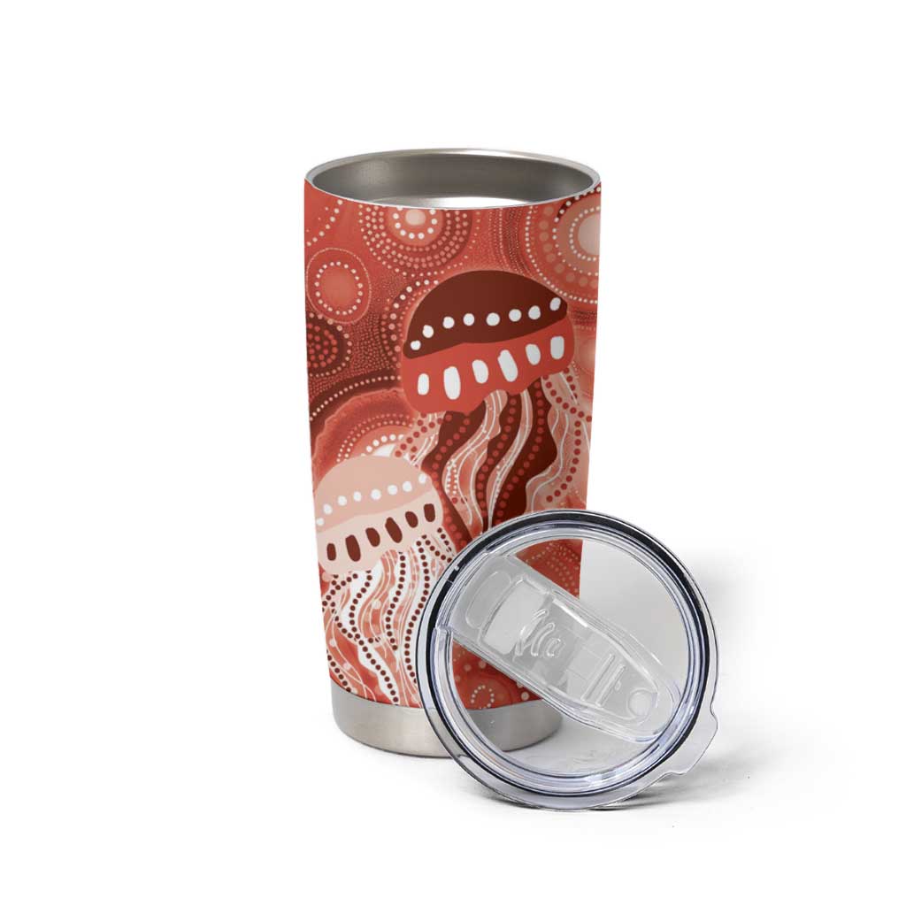 NAIDOC Deadly 50 Years Tumbler Cup Jellyfish Aboriginal Culture Inspired Red