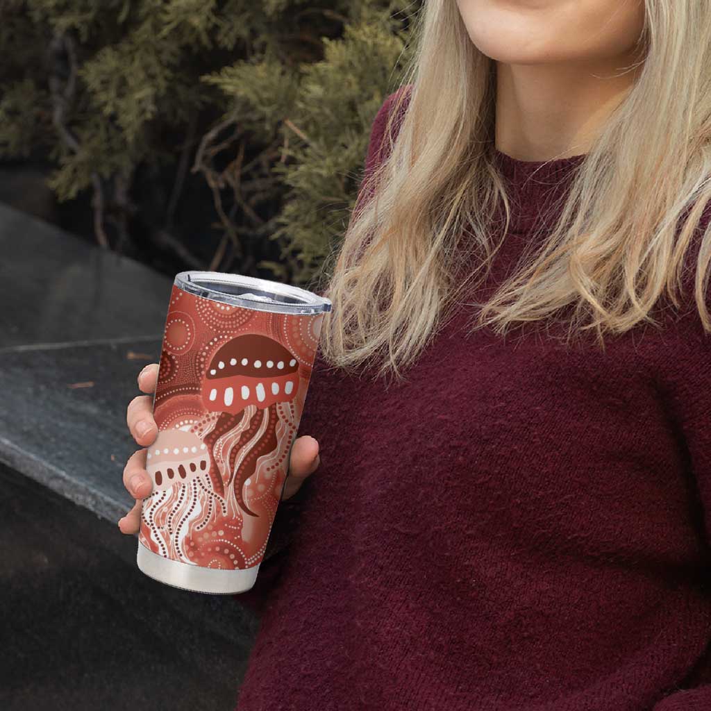 NAIDOC Deadly 50 Years Tumbler Cup Jellyfish Aboriginal Culture Inspired Red