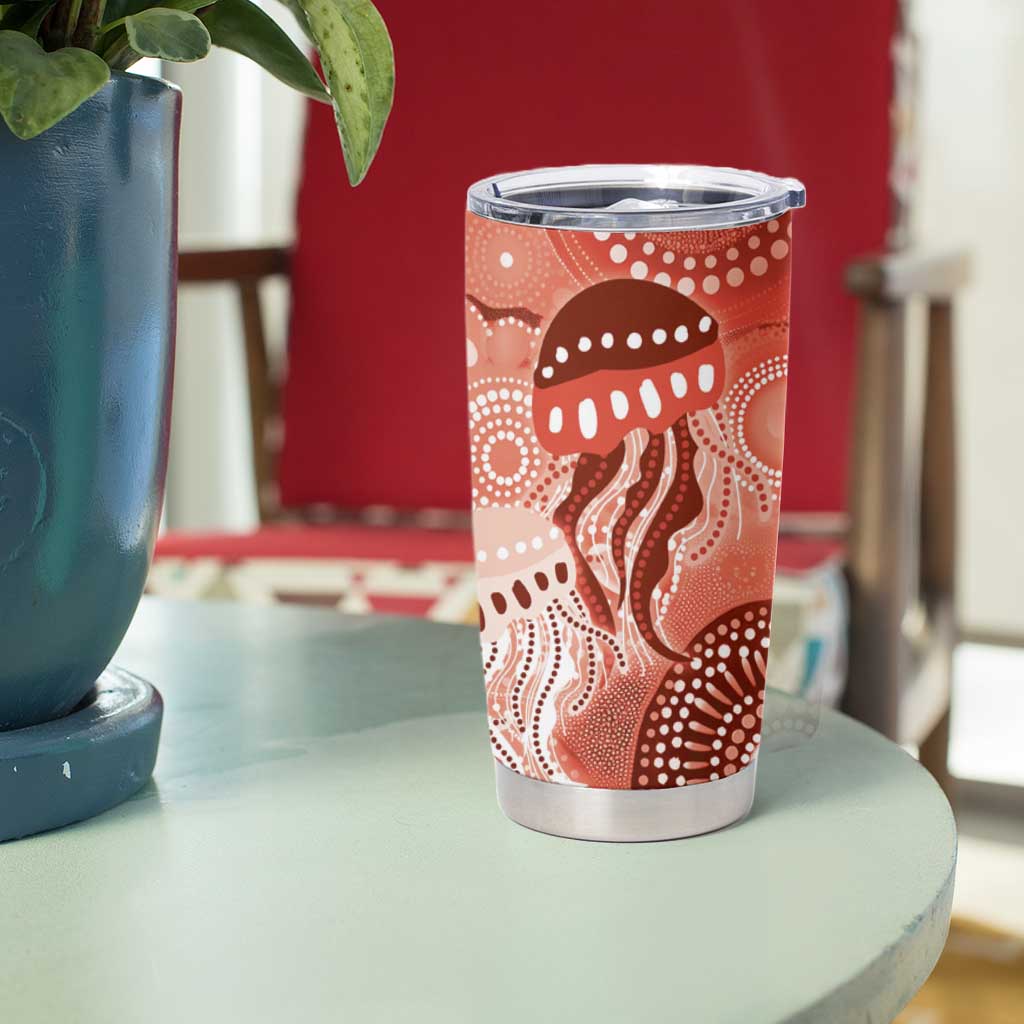 NAIDOC Deadly 50 Years Tumbler Cup Jellyfish Aboriginal Culture Inspired Red