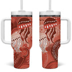 NAIDOC Deadly 50 Years Tumbler With Handle Jellyfish Aboriginal Culture Inspired Red