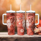 NAIDOC Deadly 50 Years Tumbler With Handle Jellyfish Aboriginal Culture Inspired Red