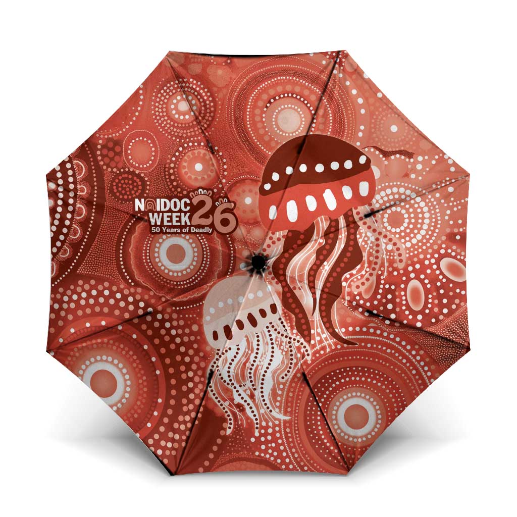 NAIDOC Deadly 50 Years Umbrella Jellyfish Aboriginal Culture Inspired Red