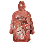 NAIDOC Deadly 50 Years Wearable Blanket Hoodie Jellyfish Aboriginal Culture Inspired Red