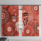 NAIDOC Deadly 50 Years Window Curtain Jellyfish Aboriginal Culture Inspired Red