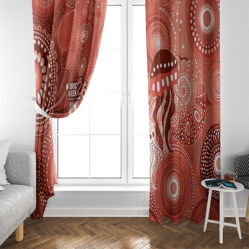 NAIDOC Deadly 50 Years Window Curtain Jellyfish Aboriginal Culture Inspired Red