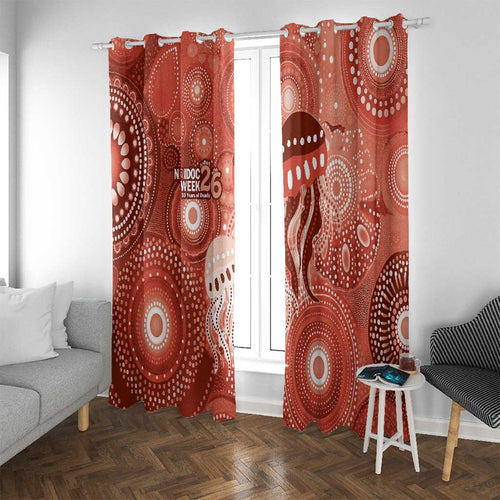 NAIDOC Deadly 50 Years Window Curtain Jellyfish Aboriginal Culture Inspired Red