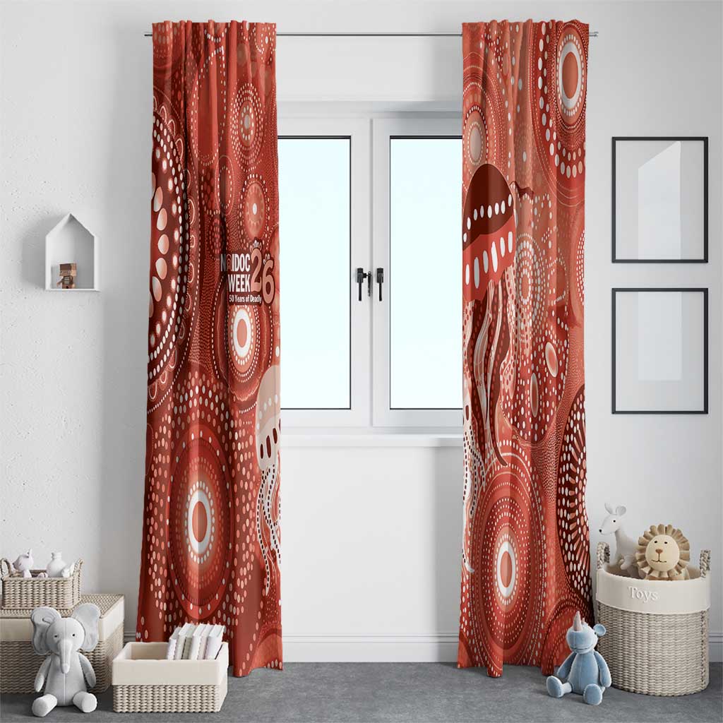 NAIDOC Deadly 50 Years Window Curtain Jellyfish Aboriginal Culture Inspired Red