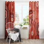 NAIDOC Deadly 50 Years Window Curtain Jellyfish Aboriginal Culture Inspired Red