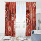 NAIDOC Deadly 50 Years Window Curtain Jellyfish Aboriginal Culture Inspired Red