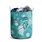 NAIDOC Deadly 50 Years Laundry Basket Jellyfish Aboriginal Culture Inspired Turquoise