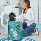 NAIDOC Deadly 50 Years Laundry Basket Jellyfish Aboriginal Culture Inspired Turquoise