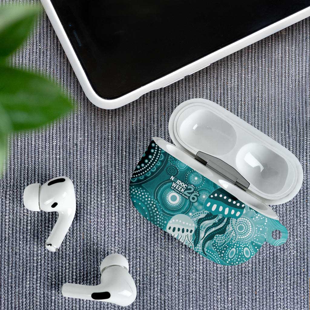 NAIDOC Deadly 50 Years AirPods Case Jellyfish Aboriginal Culture Inspired Turquoise