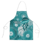 NAIDOC Deadly 50 Years Apron Jellyfish Aboriginal Culture Inspired Turquoise