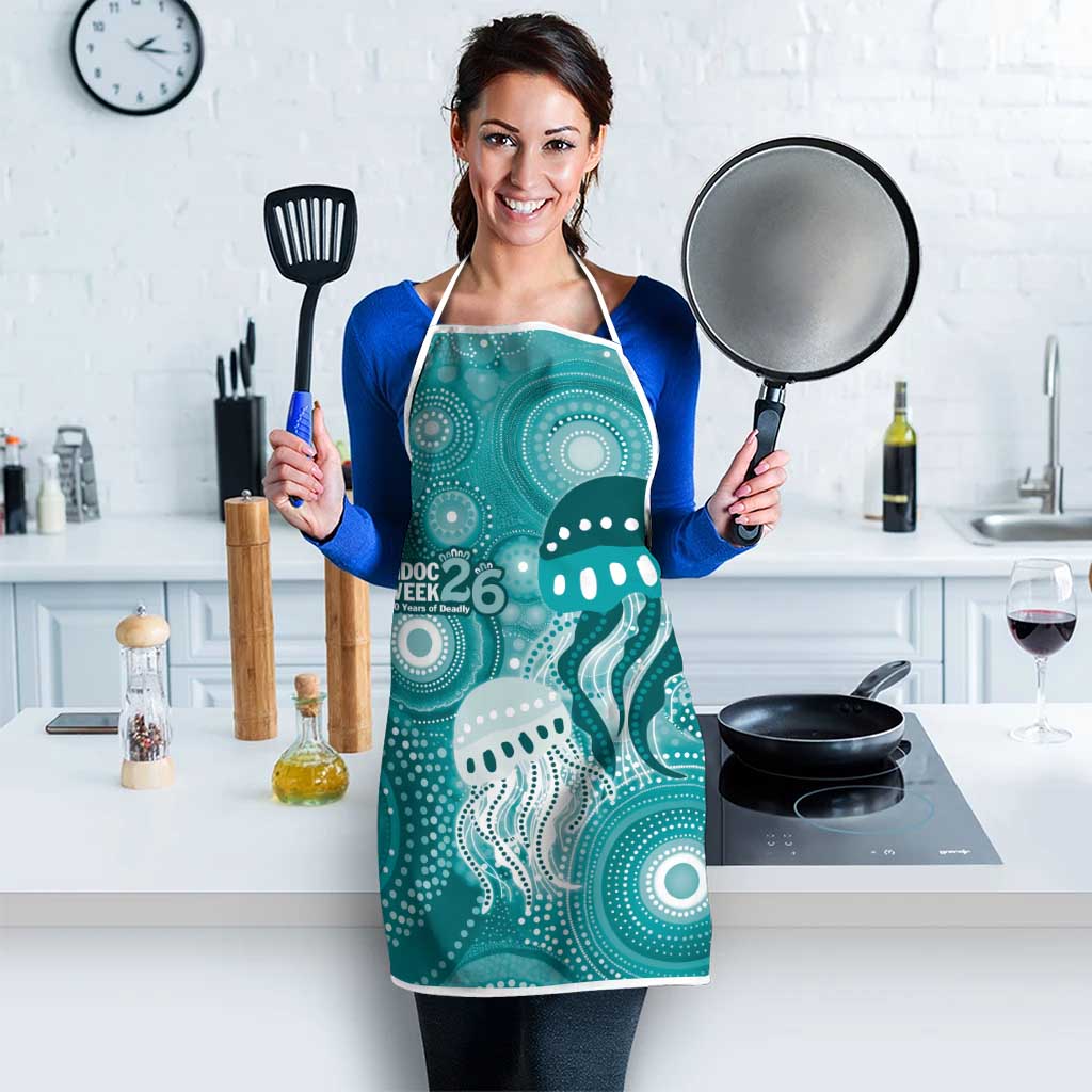 NAIDOC Deadly 50 Years Apron Jellyfish Aboriginal Culture Inspired Turquoise