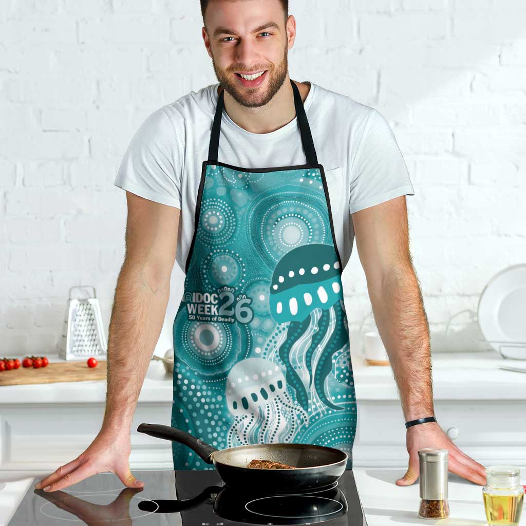NAIDOC Deadly 50 Years Apron Jellyfish Aboriginal Culture Inspired Turquoise