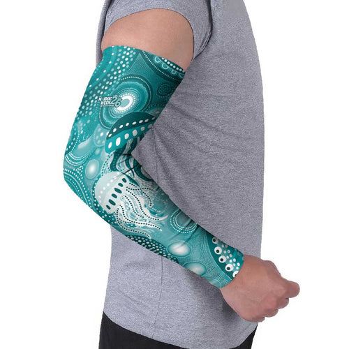 NAIDOC Deadly 50 Years Arm Sleeves Jellyfish Aboriginal Culture Inspired Turquoise