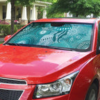 NAIDOC Deadly 50 Years Auto Sun Shade Jellyfish Aboriginal Culture Inspired Turquoise