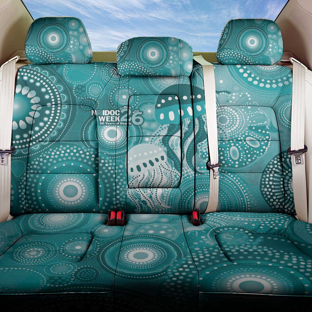 NAIDOC Deadly 50 Years Back Car Seat Cover Jellyfish Aboriginal Culture Inspired Turquoise