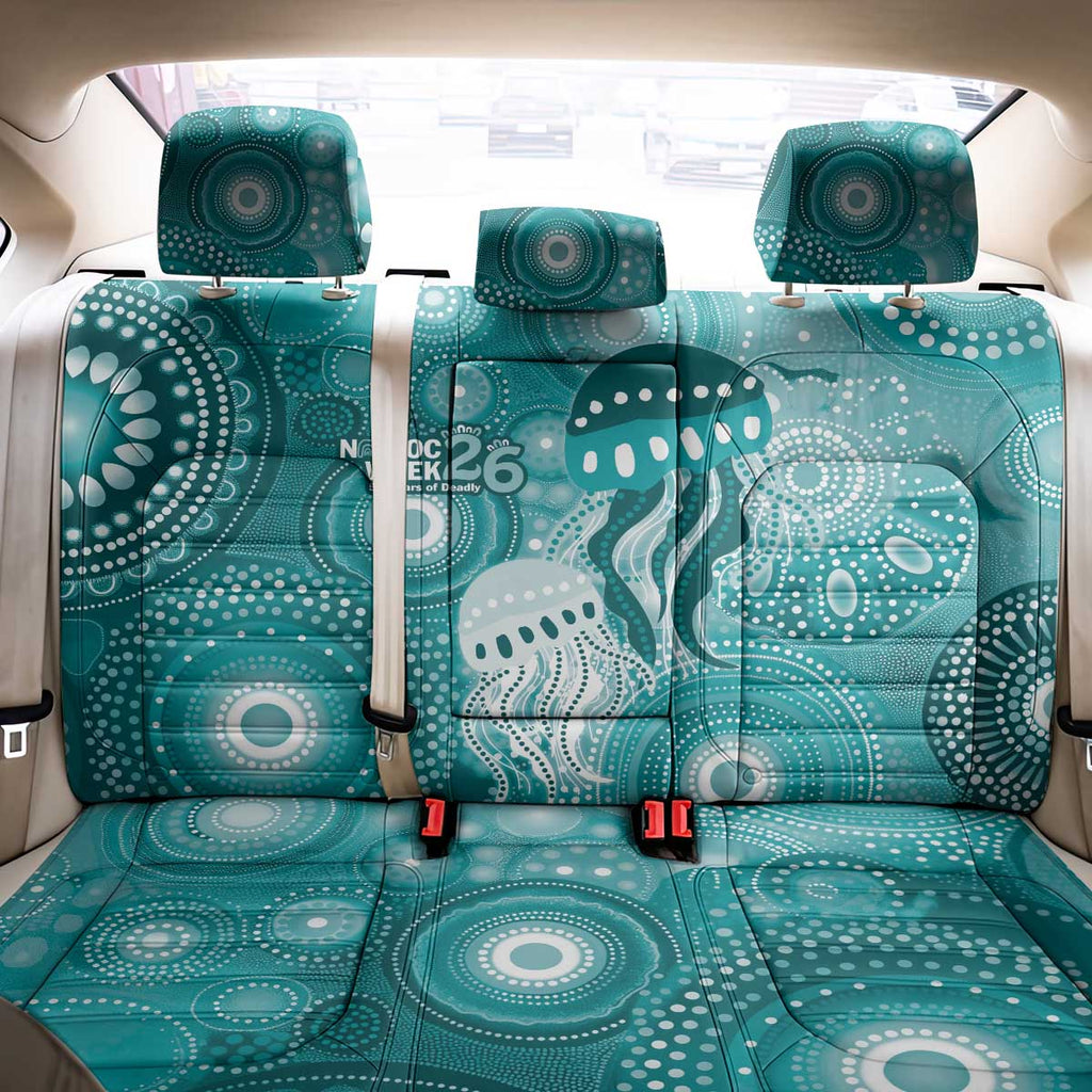 NAIDOC Deadly 50 Years Back Car Seat Cover Jellyfish Aboriginal Culture Inspired Turquoise