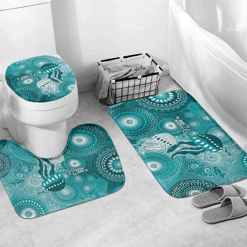 NAIDOC Deadly 50 Years Bathroom Set Jellyfish Aboriginal Culture Inspired Turquoise
