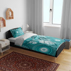 NAIDOC Deadly 50 Years Bedding Set Jellyfish Aboriginal Culture Inspired Turquoise