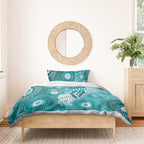 NAIDOC Deadly 50 Years Bedding Set Jellyfish Aboriginal Culture Inspired Turquoise
