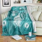 NAIDOC Deadly 50 Years Blanket Jellyfish Aboriginal Culture Inspired Turquoise