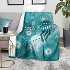 NAIDOC Deadly 50 Years Blanket Jellyfish Aboriginal Culture Inspired Turquoise