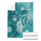 NAIDOC Deadly 50 Years Blanket Jellyfish Aboriginal Culture Inspired Turquoise