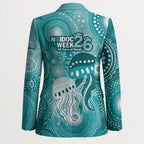 NAIDOC Deadly 50 Years Blazer Jellyfish Aboriginal Culture Inspired Turquoise