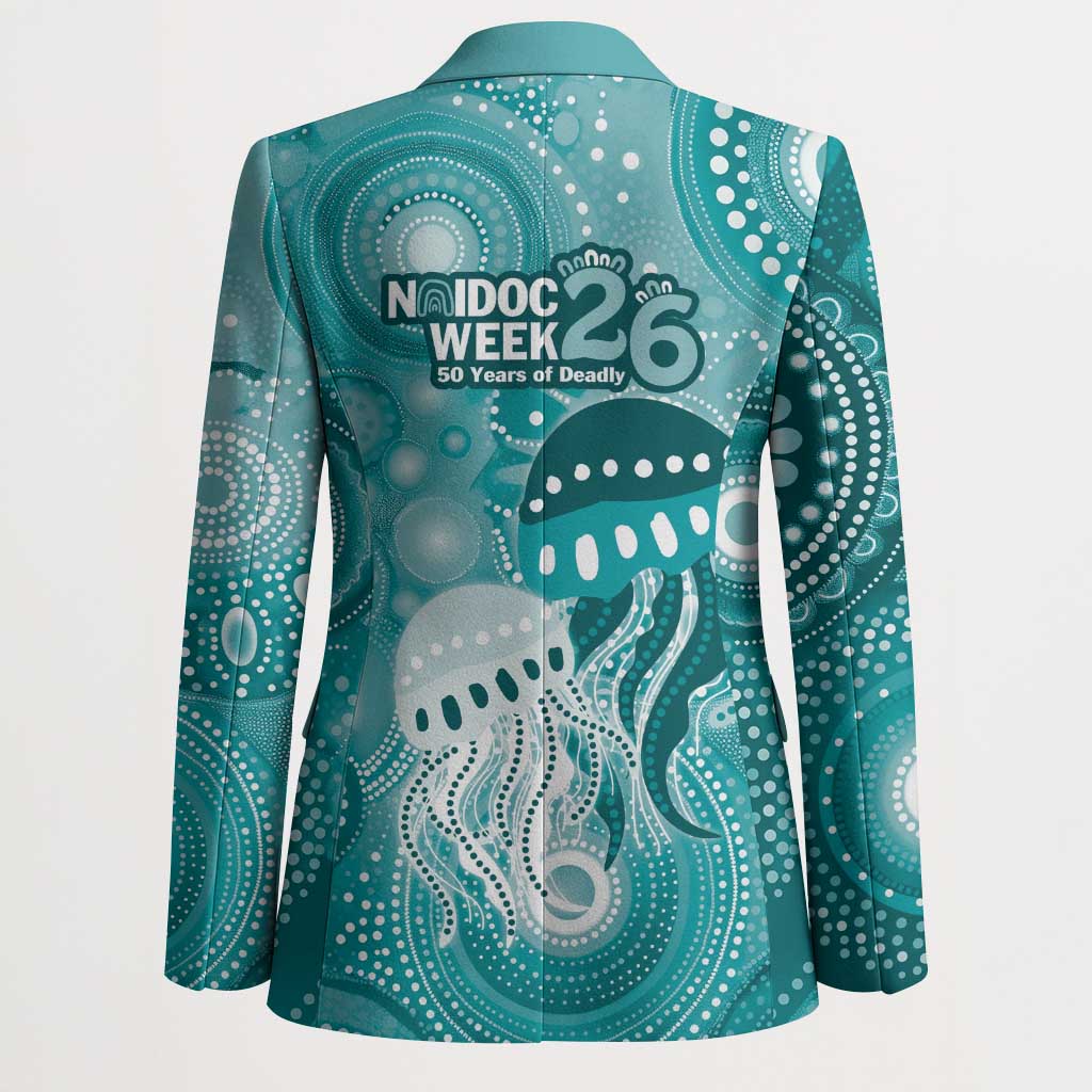 NAIDOC Deadly 50 Years Blazer Jellyfish Aboriginal Culture Inspired Turquoise