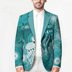 NAIDOC Deadly 50 Years Blazer Jellyfish Aboriginal Culture Inspired Turquoise