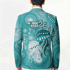 NAIDOC Deadly 50 Years Blazer Jellyfish Aboriginal Culture Inspired Turquoise