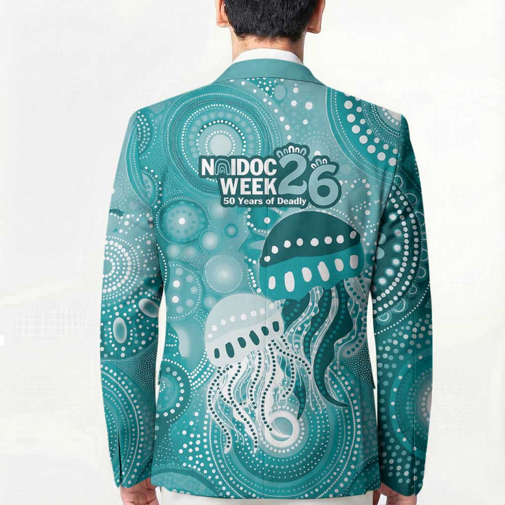 NAIDOC Deadly 50 Years Blazer Jellyfish Aboriginal Culture Inspired Turquoise