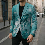NAIDOC Deadly 50 Years Blazer Jellyfish Aboriginal Culture Inspired Turquoise