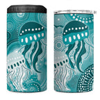 NAIDOC Deadly 50 Years 4 in 1 Can Cooler Tumbler Jellyfish Aboriginal Culture Inspired Turquoise