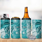 NAIDOC Deadly 50 Years 4 in 1 Can Cooler Tumbler Jellyfish Aboriginal Culture Inspired Turquoise