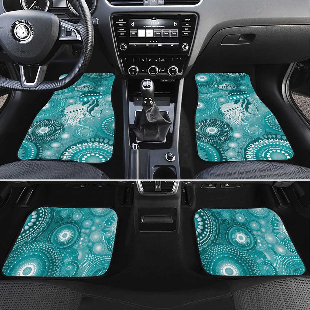 NAIDOC Deadly 50 Years Car Mats Jellyfish Aboriginal Culture Inspired Turquoise