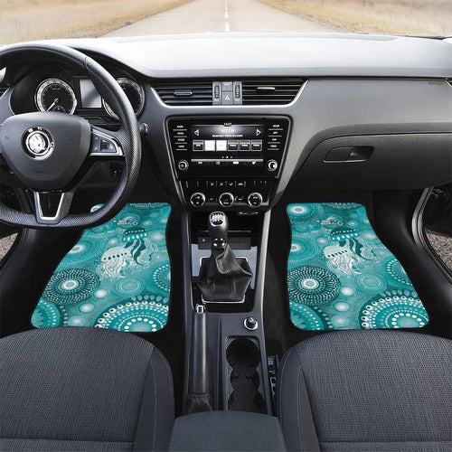 NAIDOC Deadly 50 Years Car Mats Jellyfish Aboriginal Culture Inspired Turquoise