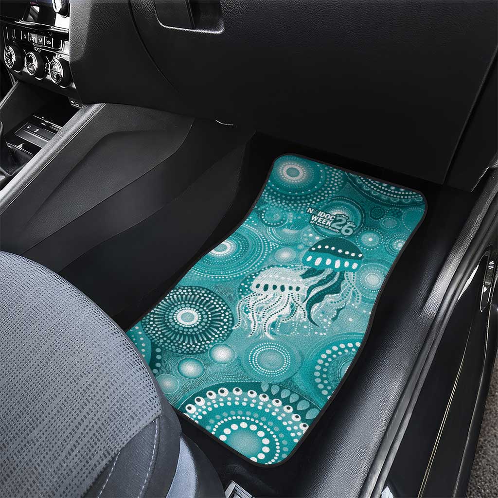 NAIDOC Deadly 50 Years Car Mats Jellyfish Aboriginal Culture Inspired Turquoise