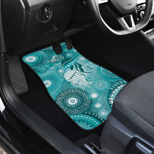 NAIDOC Deadly 50 Years Car Mats Jellyfish Aboriginal Culture Inspired Turquoise