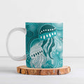 NAIDOC Deadly 50 Years Ceramic Mug Jellyfish Aboriginal Culture Inspired Turquoise