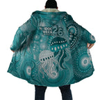 NAIDOC Deadly 50 Years Cloak Jellyfish Aboriginal Culture Inspired Turquoise