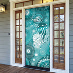 NAIDOC Deadly 50 Years Door Cover Jellyfish Aboriginal Culture Inspired Turquoise